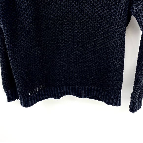BEBE Oversize Cowl Neck Black Knit Chunky Sweater Size M - Picture 7 of 13